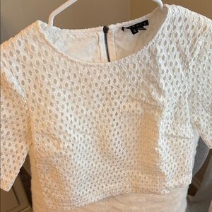 Theory Ivory Eyelet Top
